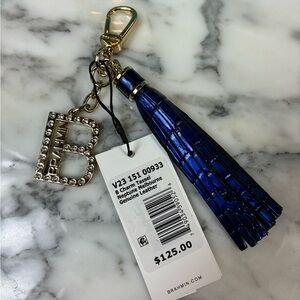 Brahmin Neptune Melbourne B Charm Tassel - NWT Blue Key Bag Charm